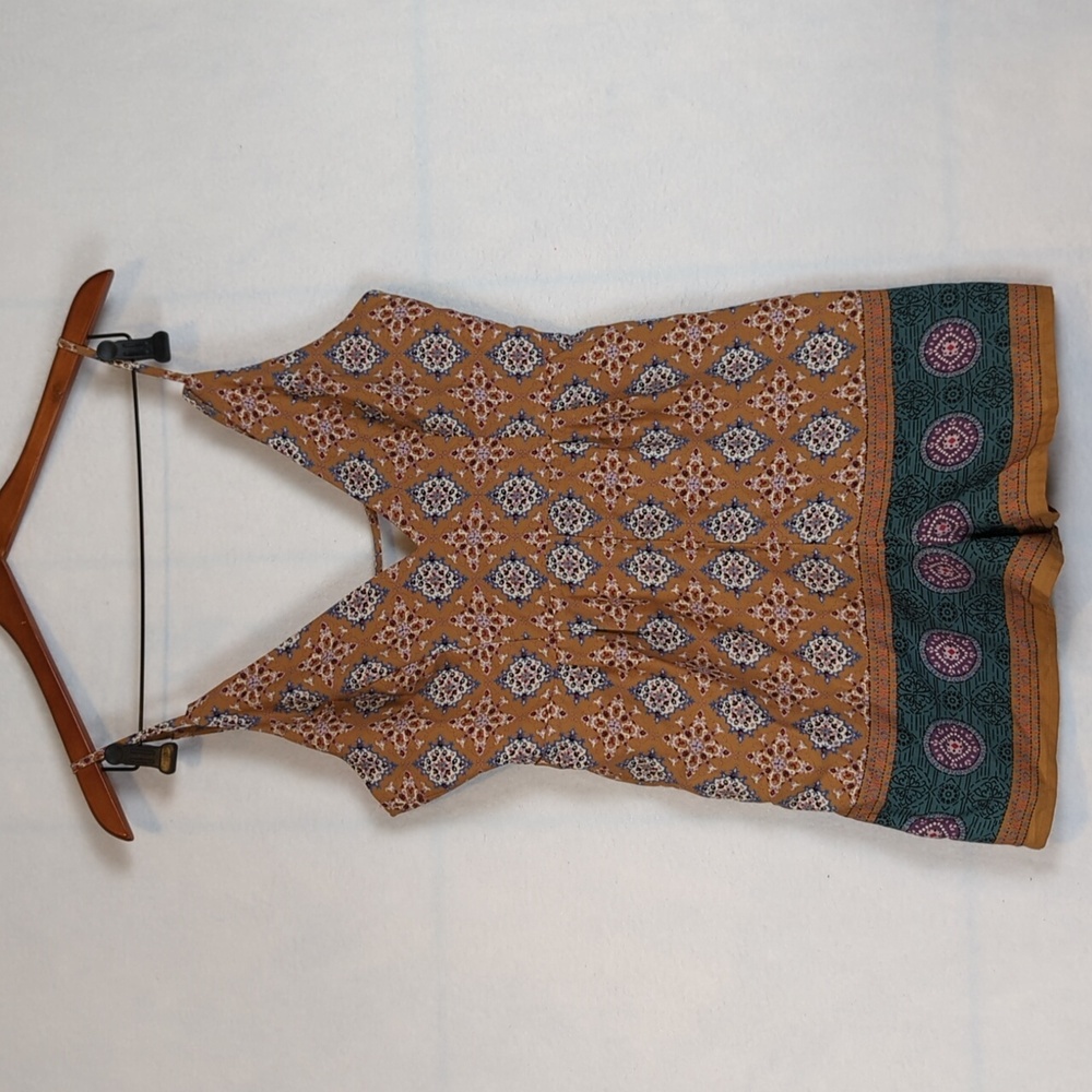 Forever 21 Contemporary Brown Patterned Romper S‎